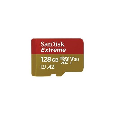 SanDisk micro SDXC karta 128GB Extreme Action Cams and Drones (190 MB/s Class 10, UHS-I U3 V30) + adaptér