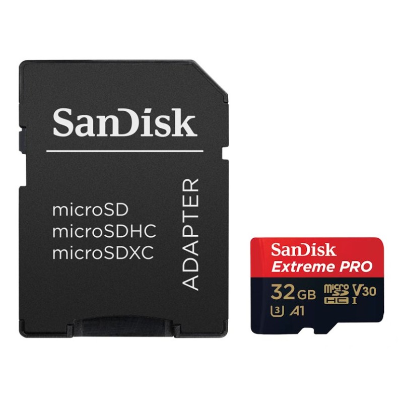 SanDisk Micro SDXC karta 32GB Extreme PRO (100MB/s, Class 10 UHS-I V30) + adaptér