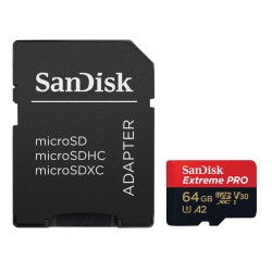SanDisk micro SDXC karta 64GB Extreme PRO (200 MB/s Class 10, UHS-I U3 V30) + adaptér