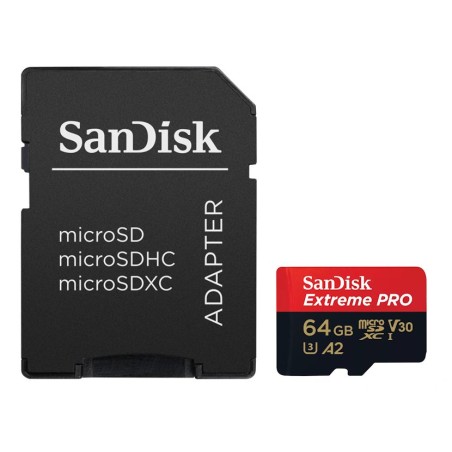 SanDisk micro SDXC karta 64GB Extreme PRO (200 MB/s Class 10, UHS-I U3 V30) + adaptér