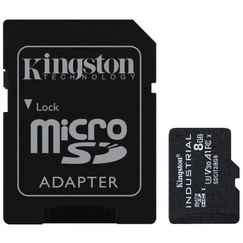 Kingston MicroSDHC karta 8GB Industrial C10 A1 pSLC Card + SD Adapter