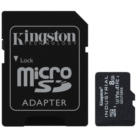 Kingston MicroSDHC karta 8GB Industrial C10 A1 pSLC Card + SD Adapter
