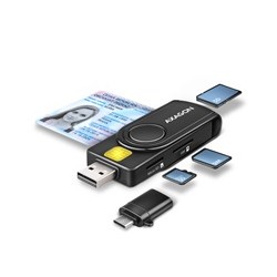 AXAGON CRE-SMP2A, USB-A PocketReader 4-slot čtečka Smart card (eObčanka) + SD/microSD/SIM