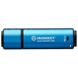 Kingston Ironkey Vault Privacy 50C/16GB/USB 3.2/USB-C/Modrá IKVP50C16GB