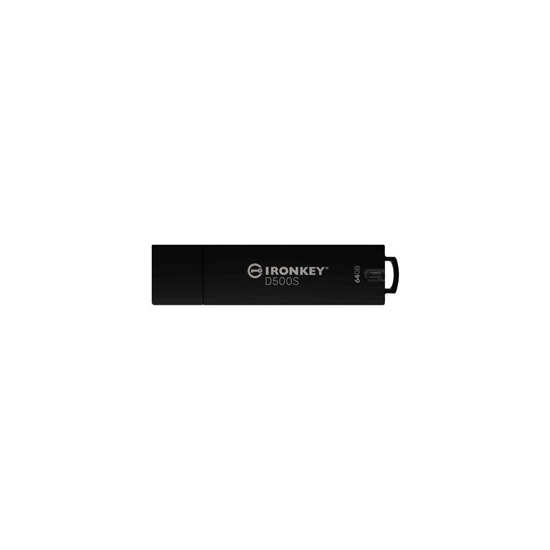 Kingston Ironkey D500S/64GB/USB 3.2/USB-A/Černá