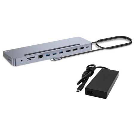 i-tec USB-C Metal Ergonomic 4K 3x Display Docking Station, PD 100W + i-tec Universal Charger 100W (bundle)