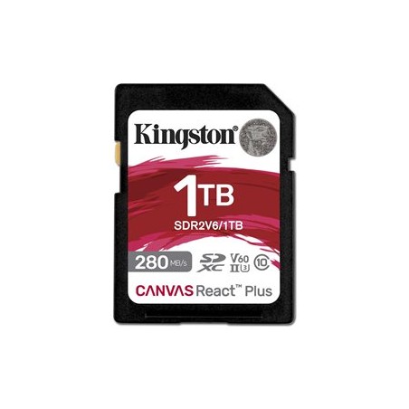 Kingston SDXC karta 1TB Canvas React Plus, UHS-II, U3, V60, R:280/W:150MB/s