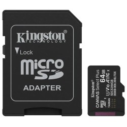 Kingston MicroSDXC karta 64GB Canvas Select Plus, U1, V10, A1, SD Adaptér