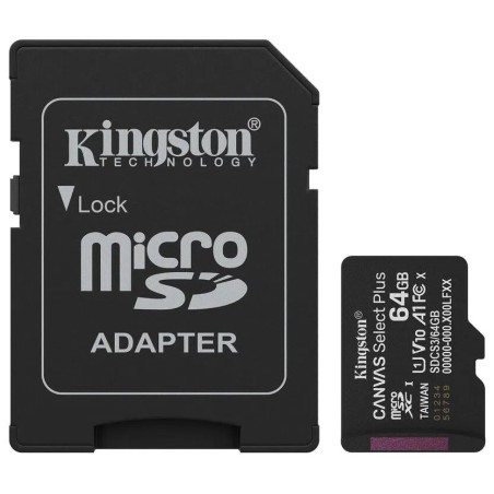 Kingston MicroSDXC karta 64GB Canvas Select Plus, U1, V10, A1, SD Adaptér