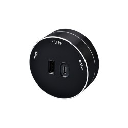 Viking zásuvkový modul A60, 1x USB-A, 1x USB-C, PD, černá