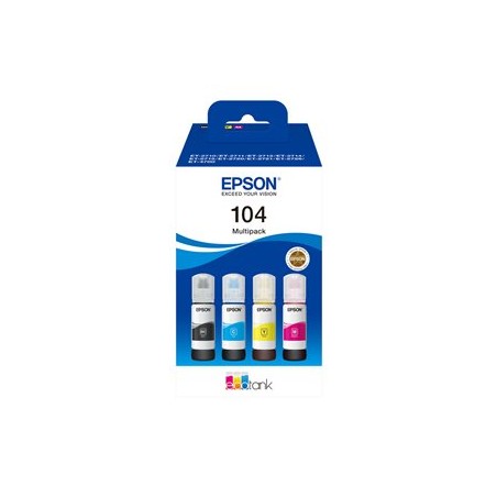 Epson EcoTank 104 - 4-balení - černá, žlutá, azurová, purpurová - originální - doplnění inkoustu - pro EcoTank ET-14100, 1810