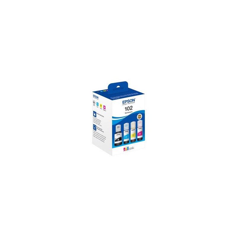 Epson 102 Multipack - 4-balení - černá, žlutá, azurová, purpurová - originální - inkoustová cartridge - pro EcoTank ET-15000