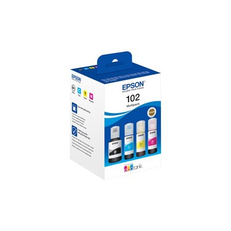 Epson 102 Multipack - 4-balení - černá, žlutá, azurová, purpurová - originální - inkoustová cartridge - pro EcoTank ET-15000