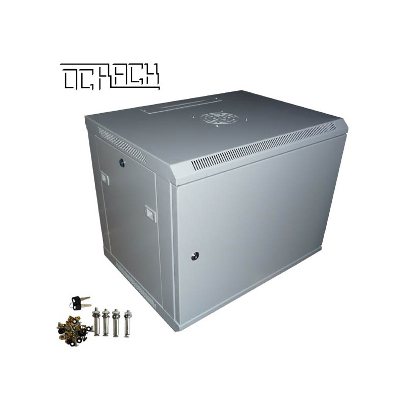 19' OCRACK OCC-09U-4P rozvaděč nástěnný 9U/450mm plechové dveře