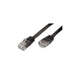 UTP patchkabel kat. 6, plochý, černý, 0,5m