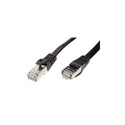 FTP patchkabel kat. 6, plochý, černý, 0,5m