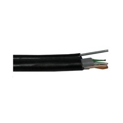 UTP kabel PlanetElite s nosným lankem, Cat5E, drát, venkovní PE, černý, 305m