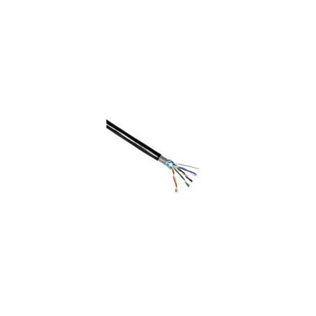 FTP kabel PlanetElite, Cat5E, drát, dvojitý venkovní PE+PVC, Dca, černý, 305m, cívka
