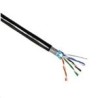 FTP kabel PlanetElite, Cat5E, drát, dvojitý venkovní PE+PVC, Dca, černý, 305m, cívka