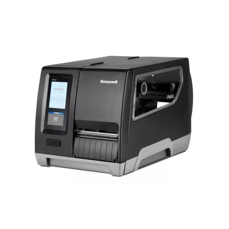 PM45A, Full Touch Display, Ethernet, Fixed Hanger, Rewinder + label taken sense, TT, 300 DPI, No Power Cord