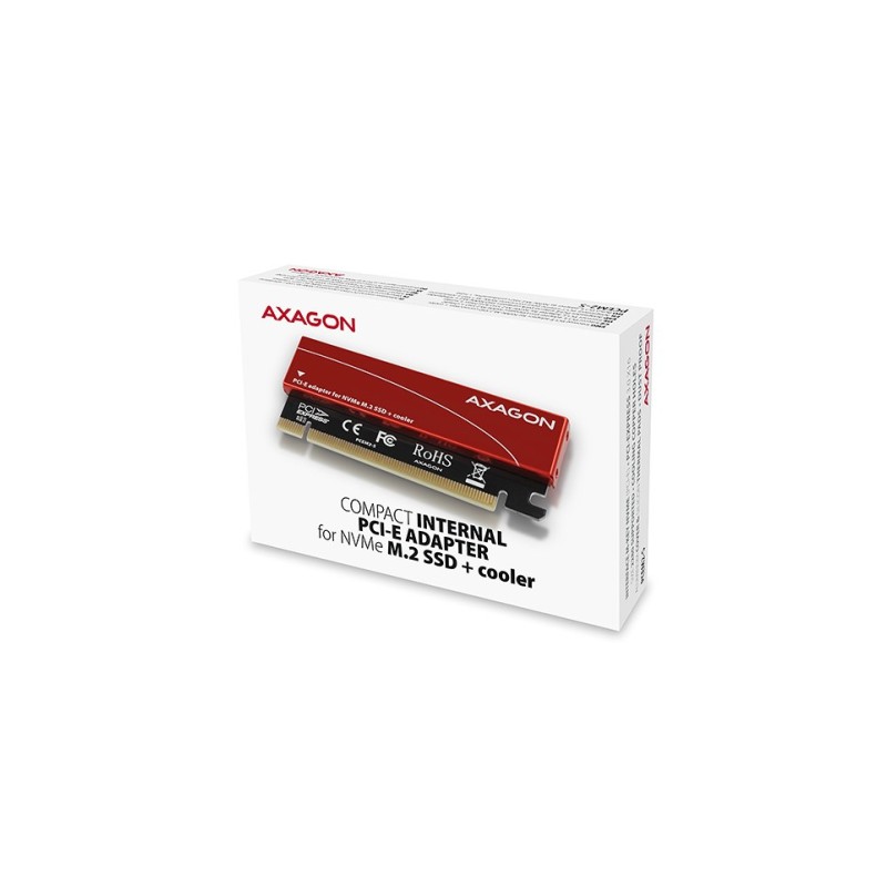 AXAGON PCEM2-S, PCIE X16 - M.2 NVME M-KEY SLOT ADAPTÉR s chladičem