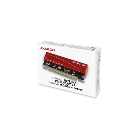 AXAGON PCEM2-S, PCIE X16 - M.2 NVME M-KEY SLOT ADAPTÉR s chladičem