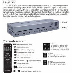 4K HDMI 16x1 Multi-viewer 16 vstupů - 1 monitor, vstup FULL HD 1080p , 10 zobrazovacích módů