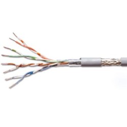 PremiumCord TP Kabel 4x2,lanko/licna SF/UTP Cat5e AWG26/7, čistá měď 1m šedá