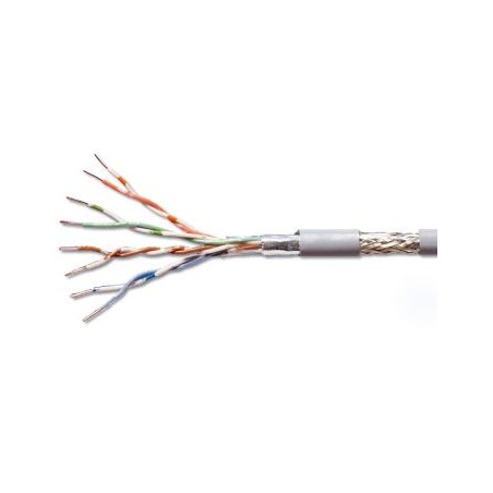 PremiumCord TP Kabel 4x2,lanko/licna SF/UTP Cat5e AWG26/7, čistá měď 1m šedá