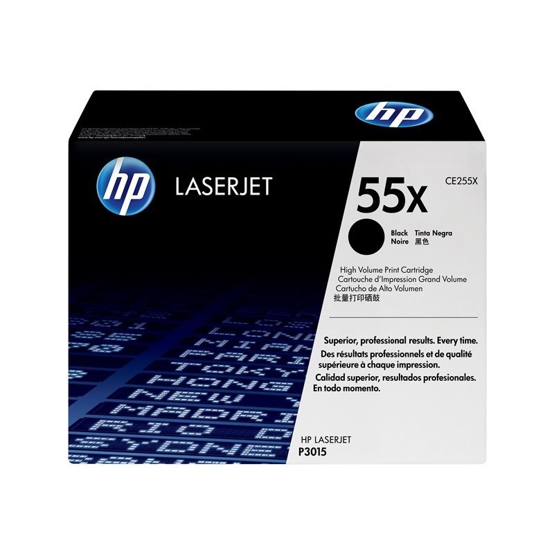 HP 55X Black LJ Toner Cart, CE255X (12,500 pages)