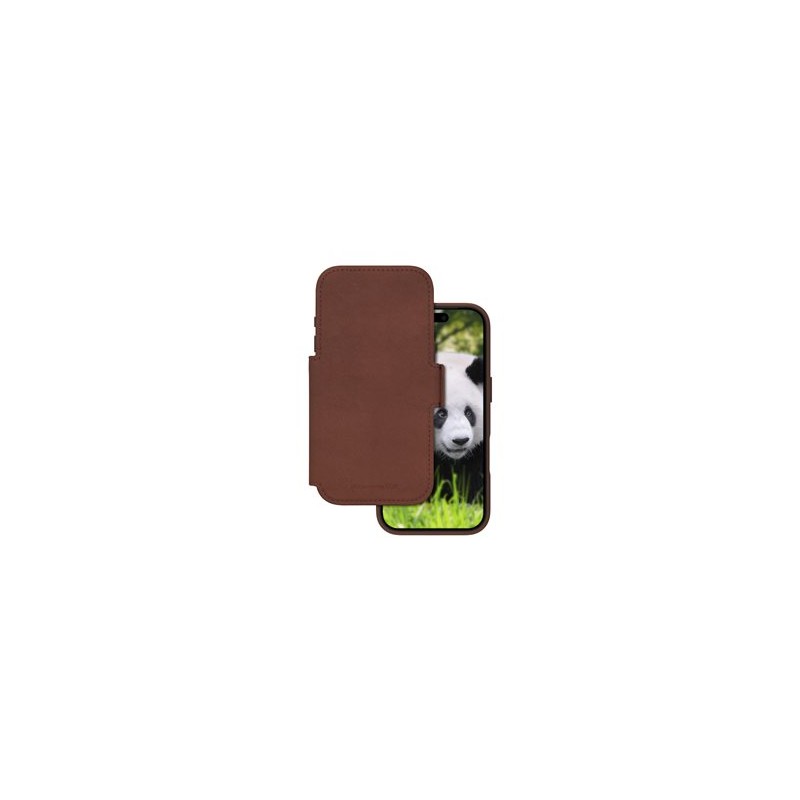 dbramante1928 Lynge - Pouzdro s klopou pro mobilní telefon - kompatibilita s MagSafe - kůže full-grain - dark tan - pro Apple
