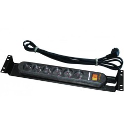 CONTEG Panel napájecí,6x230V,19",2U přepěťová ochrana