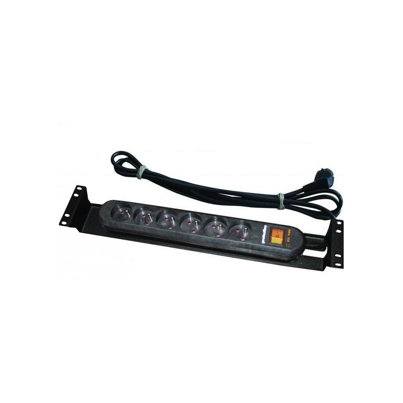 CONTEG Panel napájecí,6x230V,19",2U přepěťová ochrana
