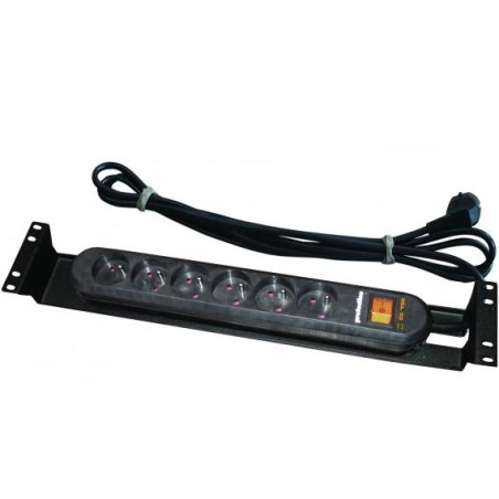 CONTEG Panel napájecí,6x230V,19",2U přepěťová ochrana