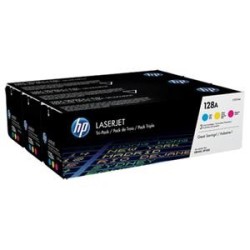 HP 128A CMY 3-pack LJ Toner Cart, CF371AM (1,300 / 1,300 / 1,300 pages)