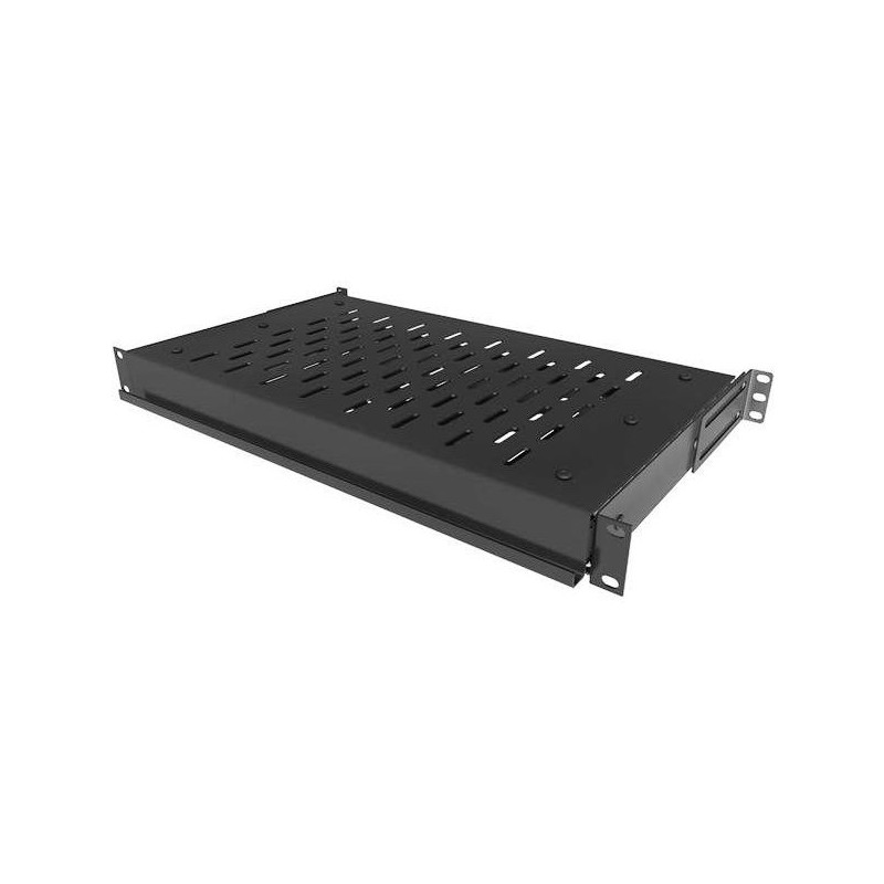CONTEG Police ukládací,19",1U,RAL9005, 250mm - výsuvná