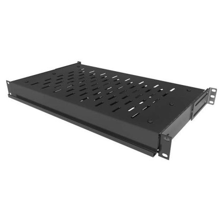 CONTEG Police ukládací,19",1U,RAL9005, 350mm - výsuvná