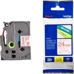 Brother - Originální kazeta s páskou TZE-252, červený tisk na bílém podkladu, šířka 24mm