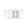 CONTEG 19" ventilační jednotka, 4 ventilátory, 230V, černá, termostat