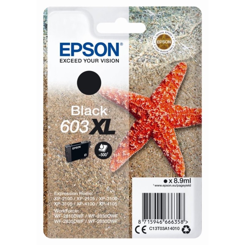 EPSON ink čer Singlepack "Hvězdice" Black 603XL Ink, ČB 500 stran
