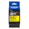 Brother originální páska do tiskárny štítků, Brother, HSE-661E, černý tisk/žlutý podklad, 1.5m, 31mm