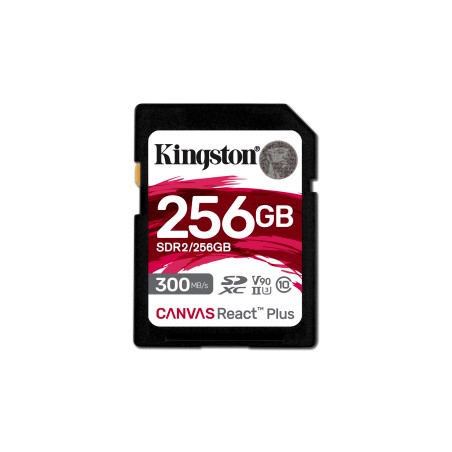 Kingston SDXC karta 256GB Canvas React Plus SDXC UHS-II 300R/260W U3 V90 for Full HD/4K/8K