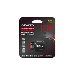 ADATA MicroSDXC karta 128GB High Endurance UHS-I C10 V30 A2 (R:100/W:85 MB/s) + SD adaptér