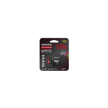 ADATA MicroSDXC karta 128GB High Endurance UHS-I C10 V30 A2 (R:100/W:85 MB/s) + SD adaptér
