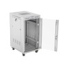 19" Volně stojící racková skříň 22U 600X800 šedé skleněné dveře LCD Lanberg (Flat Pack) V2