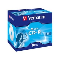 VERBATIM CD-R(10-pack)Audio/Live it!/Colour/Jewel/80Min