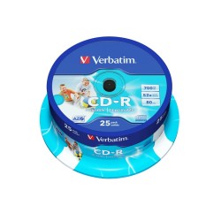 VERBATIM CD-R(25-Pack)Spindle/Printable/52x/700MB/DLP