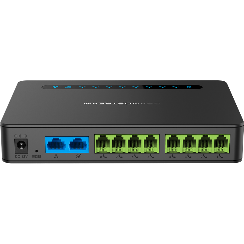 Grandstream HT818 (ATA), 8x FXS, 2 SIP profily, 1x Gbit LAN, NAT router, 3-cestná konf.
