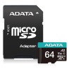 ADATA MicroSDXC karta 64GB Premier Pro UHS-I V30S (R:100/W:80 MB/s) + SD adaptér