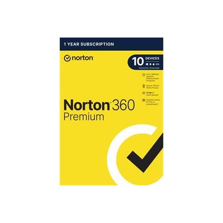 NORTON 360 PREMIUM 75GB +VPN 1 uživatel pro 10 zařízení na 1rok